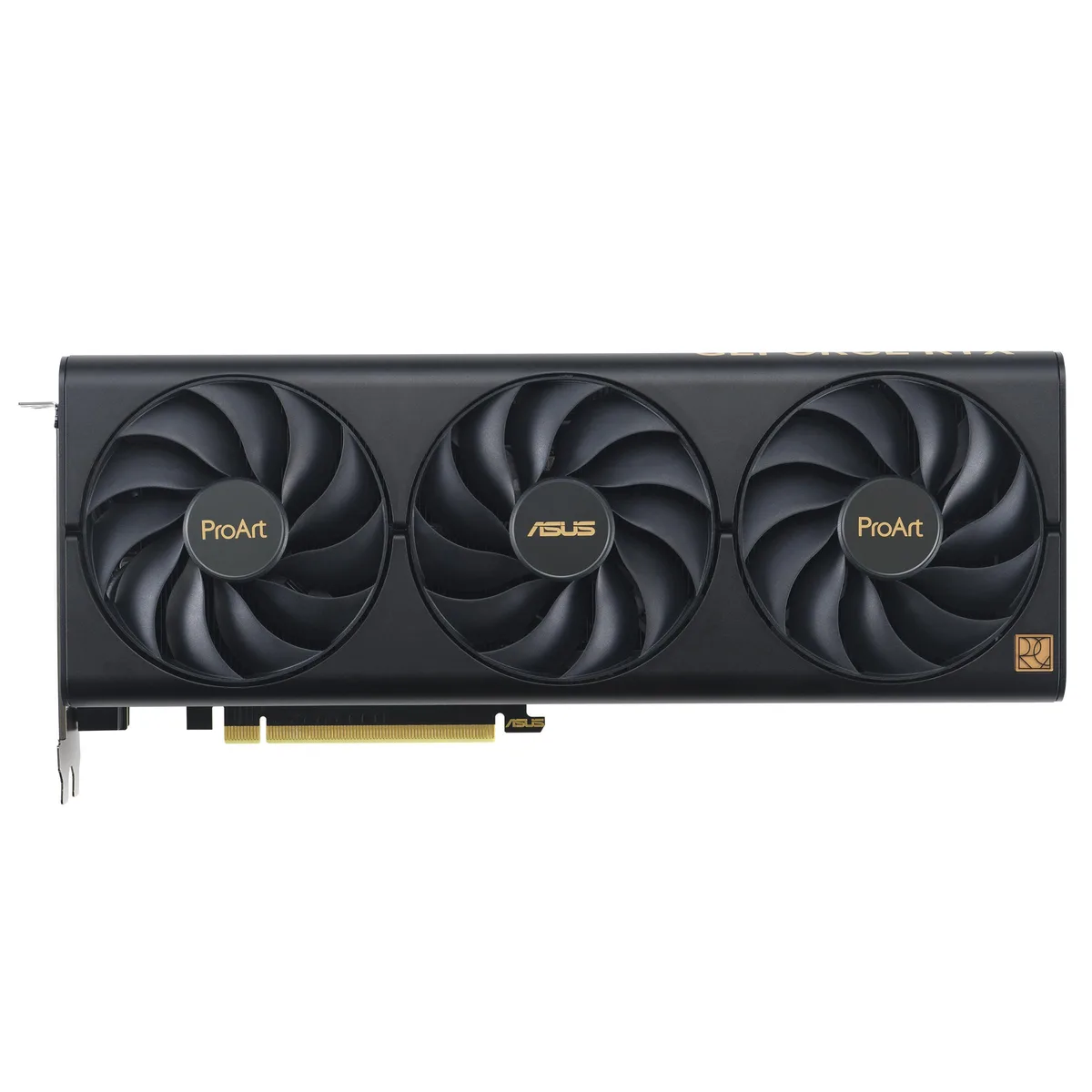 ASUS ProArt GeForce RTX 4060 graphics card with triple axial fans in black 2.5-slot cooler