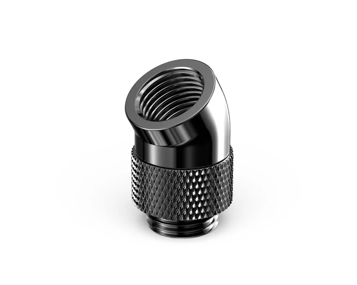 PrimoChill PrimoChill 30° Rotary Elbow G1/4 Male Female Dark Nickel diy cooling — 제품 사진