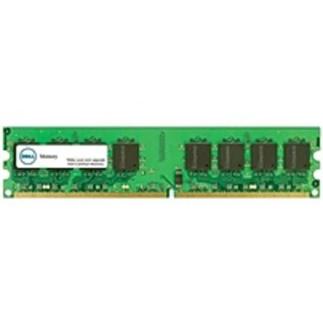 Green circuit board with black memory chips and gold edge connector