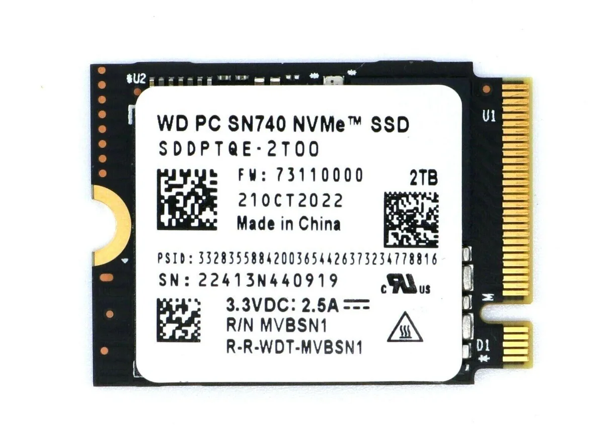 Western Digital Western Digital SDDPTQD-2T00 2TB M.2 2230 NVMe internal SSD — photo du produit