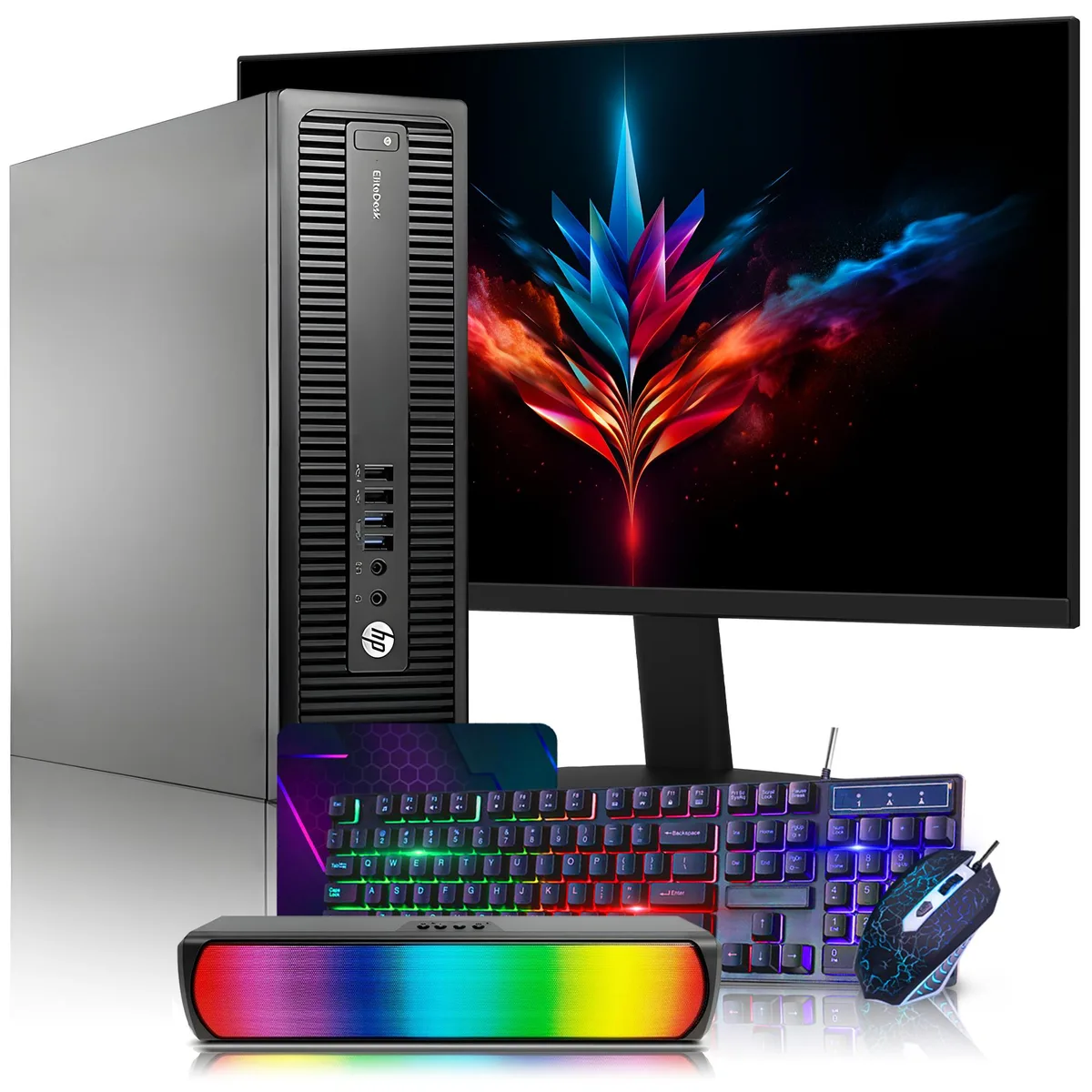 HP HP EliteDesk 800 G2 desktop PC i5-6500 8GB DDR4 1TB SSD 24-inch monitor — photo du produit