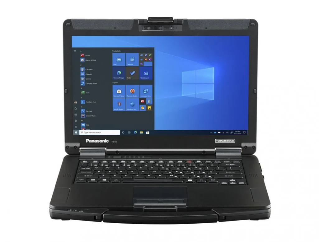 Semi-rugged 14 inch laptop with magnesium alloy chassis built-in handle and modular expansion bays