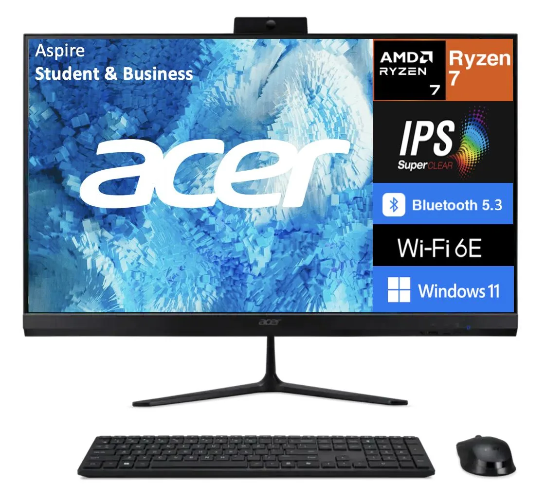 Acer America Acer Aspire C27-2G-UR17 all-in-one PC 27" 120Hz Ryzen 7 5825U 16GB DDR4 1TB NVMe — 商品写真