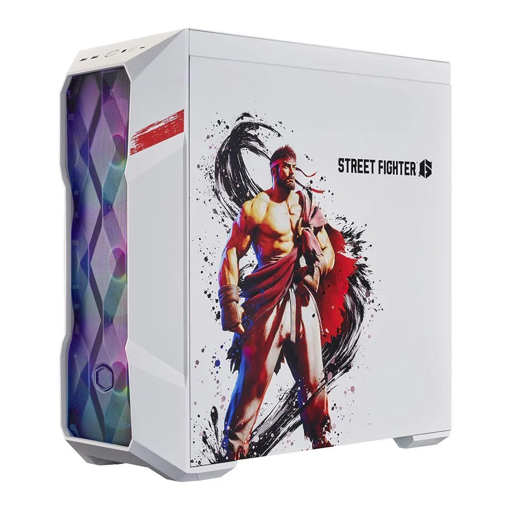 White mid-tower ATX case with mesh front panel, 500