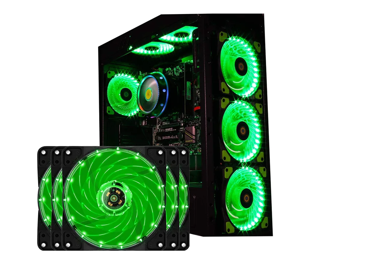 sakose sakose 12025-LED 120mm case fan 15 LED 16dB 1100 RPM 5 pack — foto produk