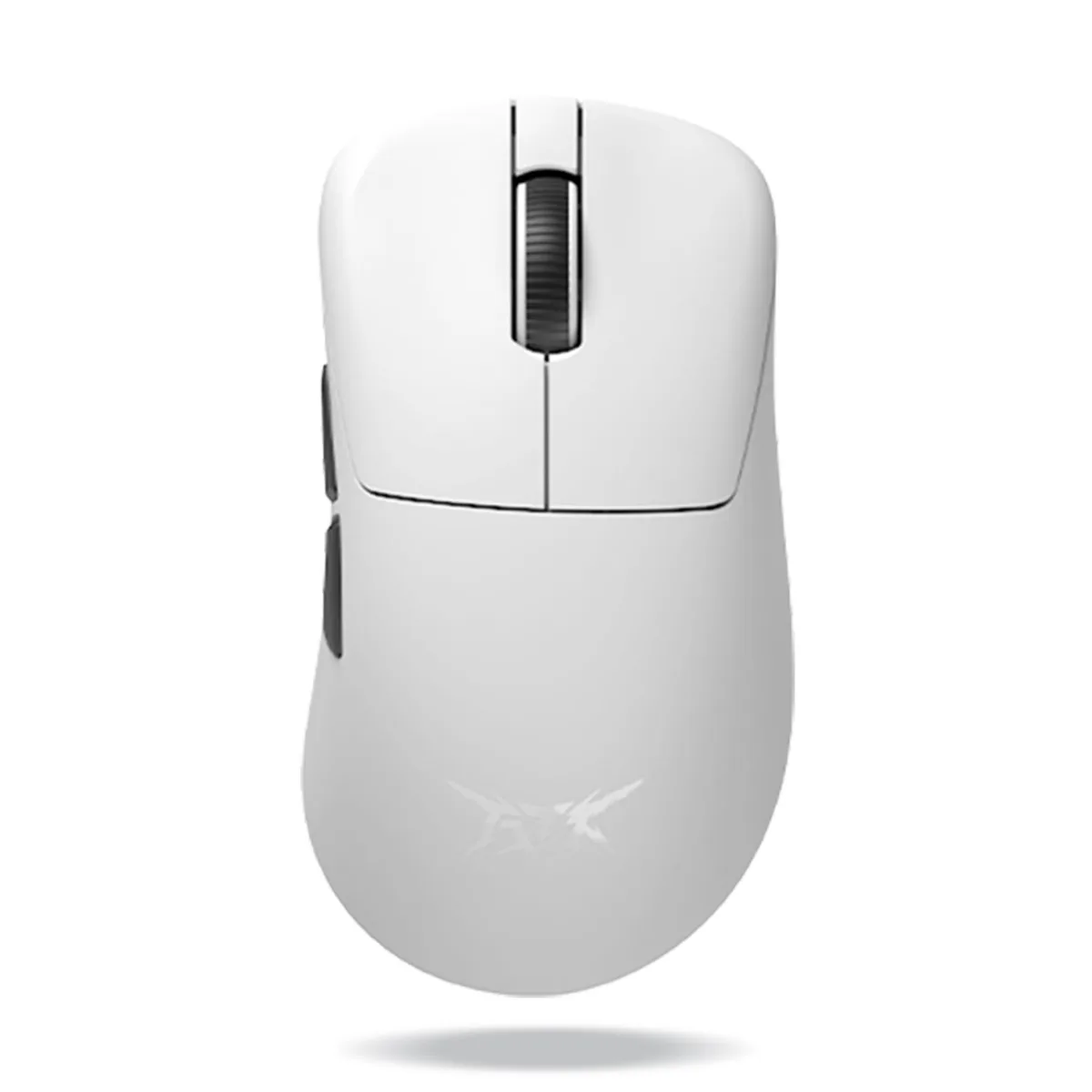 White right-handed ergonomic gaming mouse, matte ice-feel coating, 57 g, USB-C port visible