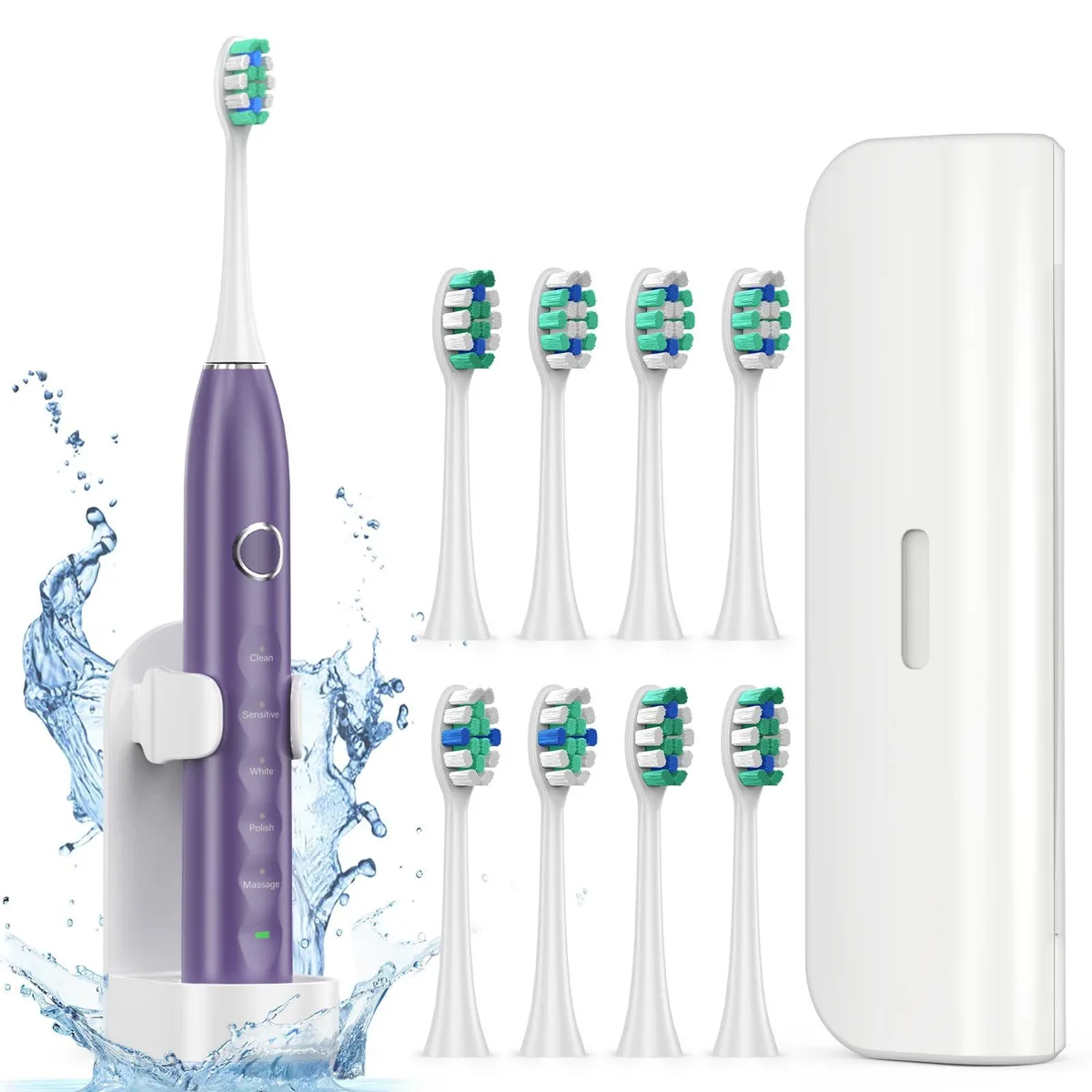 Fronix SH508 Sonic Electric Toothbrush Purple 8 Heads 120 Days — product photo