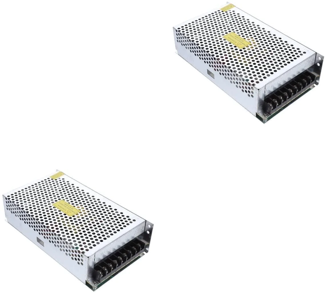 Silver metal rectangular power supply unit, two pieces