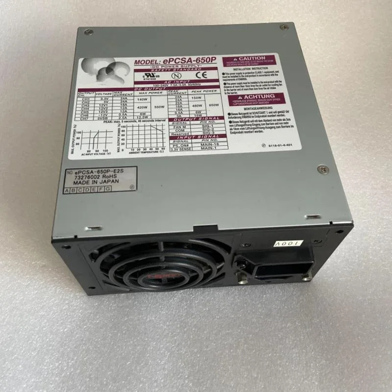 KHACHIMO 650W ATX power supply unit, rectangular metal casing, matte black finish