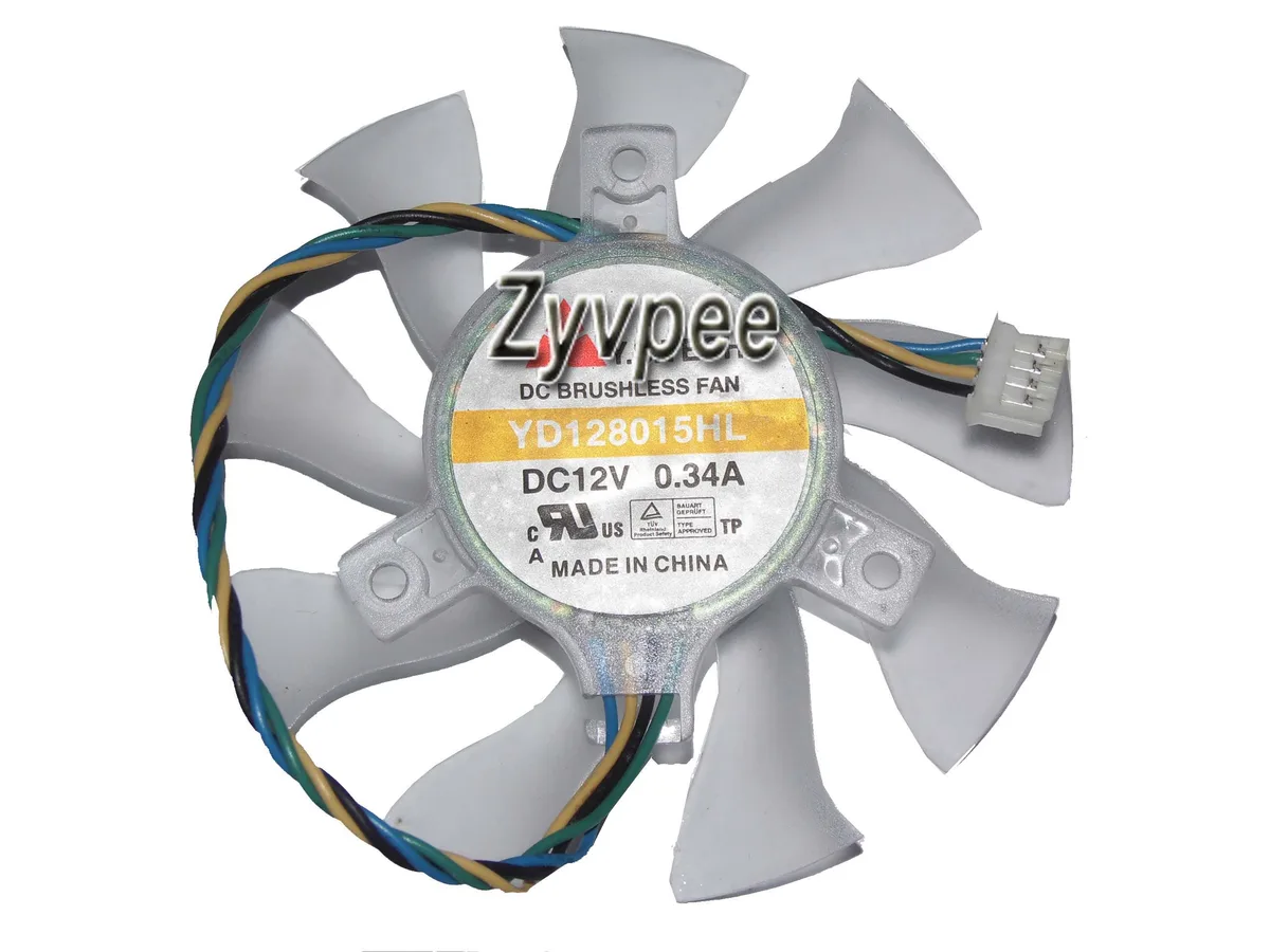 Transparent 74mm cooling fan with four-pin connector