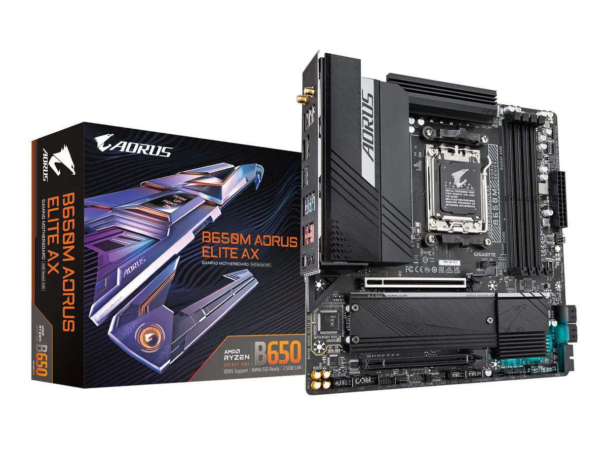 GIGABYTE GIGABYTE B650M AORUS ELITE AX AMD motherboard — product photo