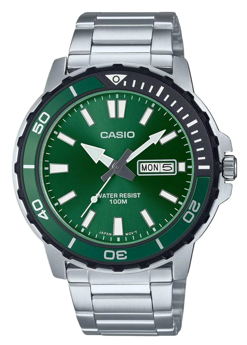 CASIO CASIO MTD-125D-3AV Green Dial Quartz Watch 100m — product photo