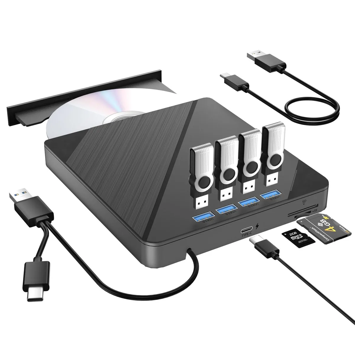  TYYWGD CD/DVD Duplicator 7-in-1 24x 2 GB 5 Gbps 13.9 in — foto del prodotto