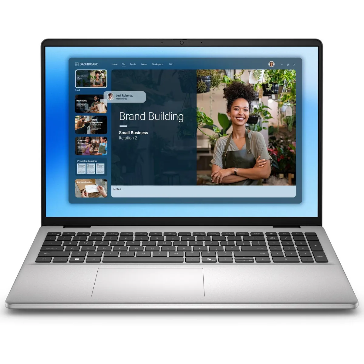 DELL DELL 16 16" WUXGA Touch Intel Core 7 150U 32 GB 1 TB SSD Platinum Silver laptop — product photo
