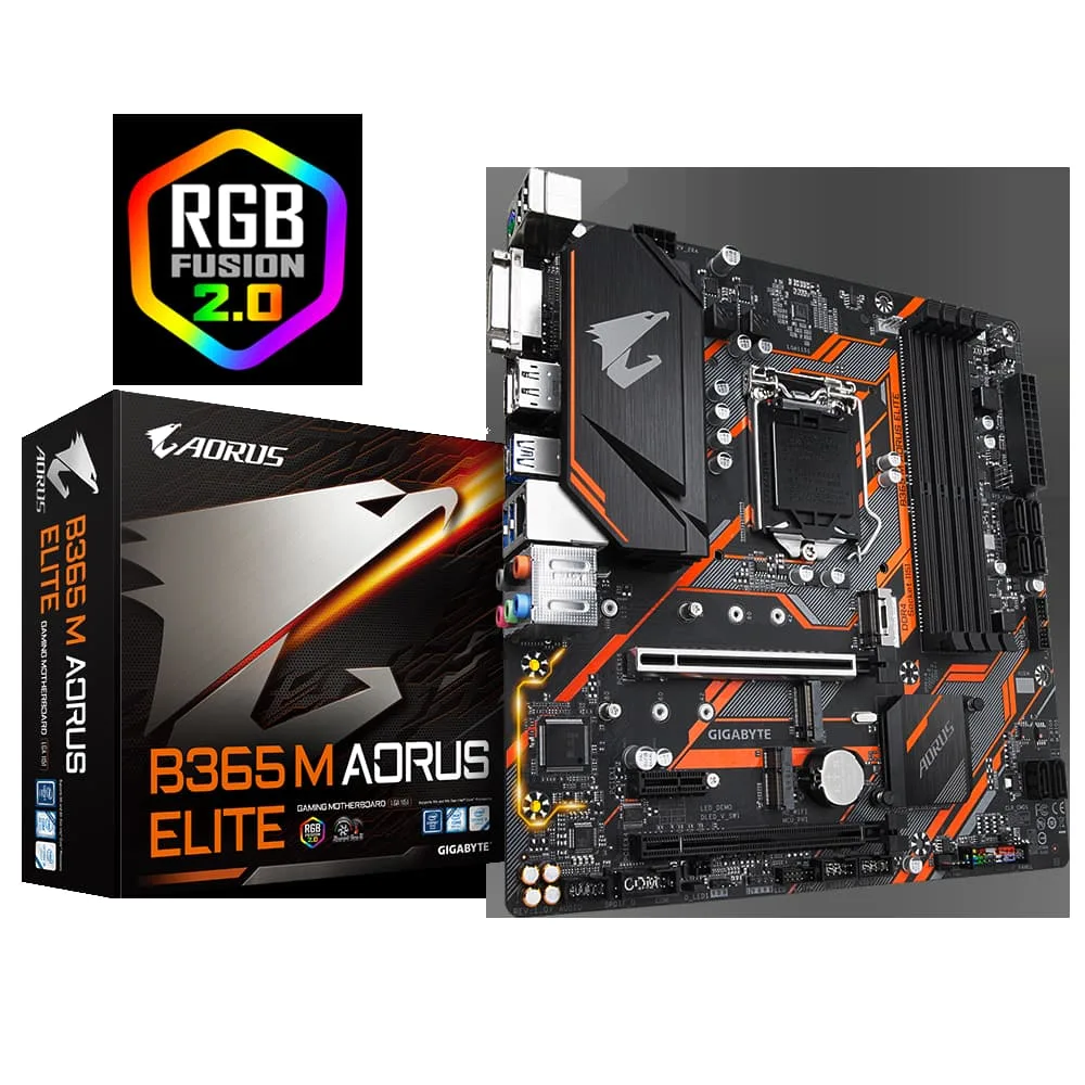 Micro ATX motherboard with black PCB and silver heatsinks