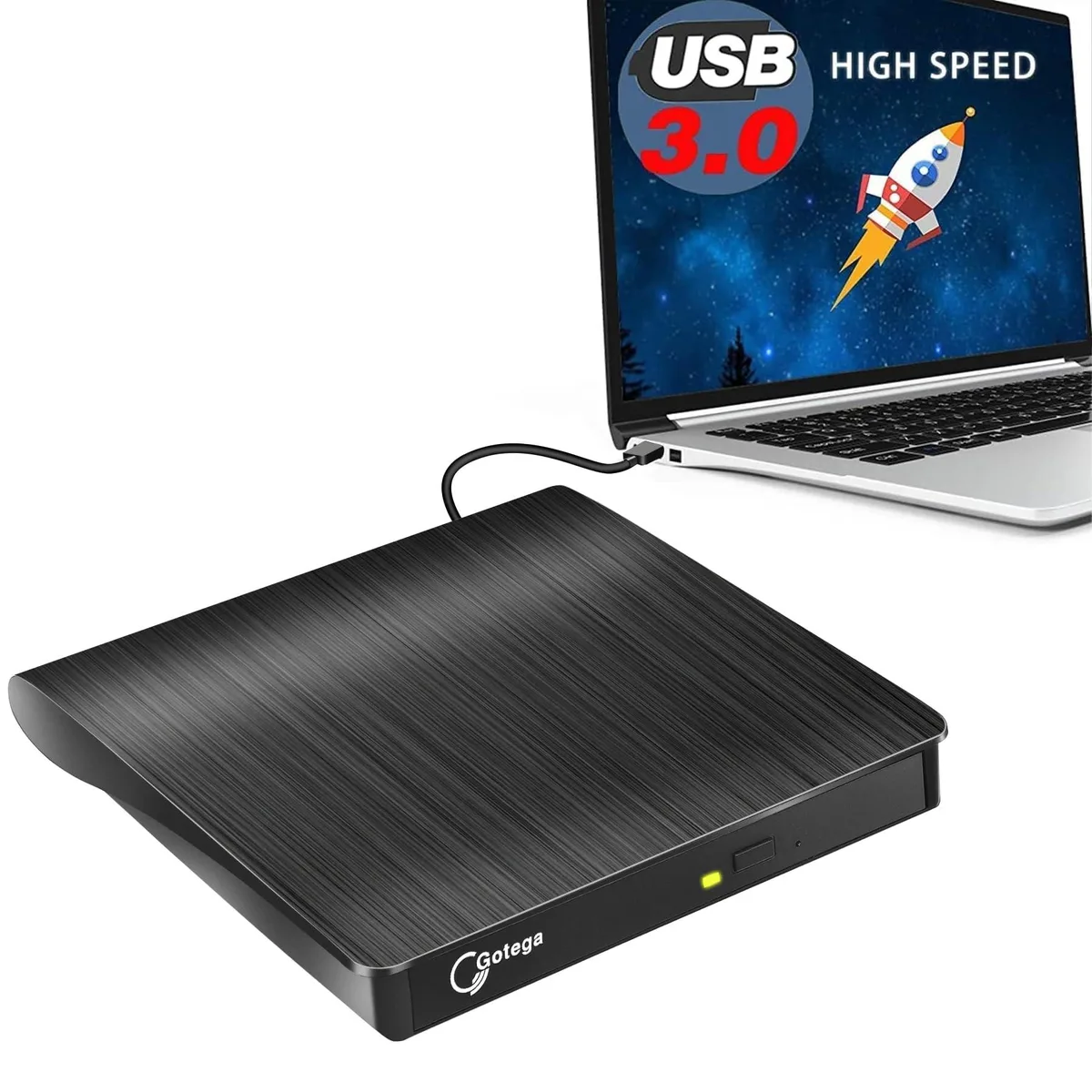  Gotega External DVD Duplicator USB 3.0 8xDVD 24xCD Black — zdjęcie produktu