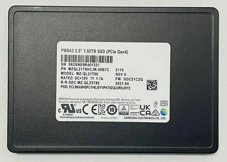 SAMSUNG SAMSUNG MZ-QL21T90 1.92TB 2.5Inch server RAM — fotografija proizvoda