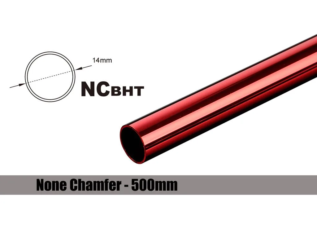 Straight brass tube, deep red finish, 14mm OD, 500mm length