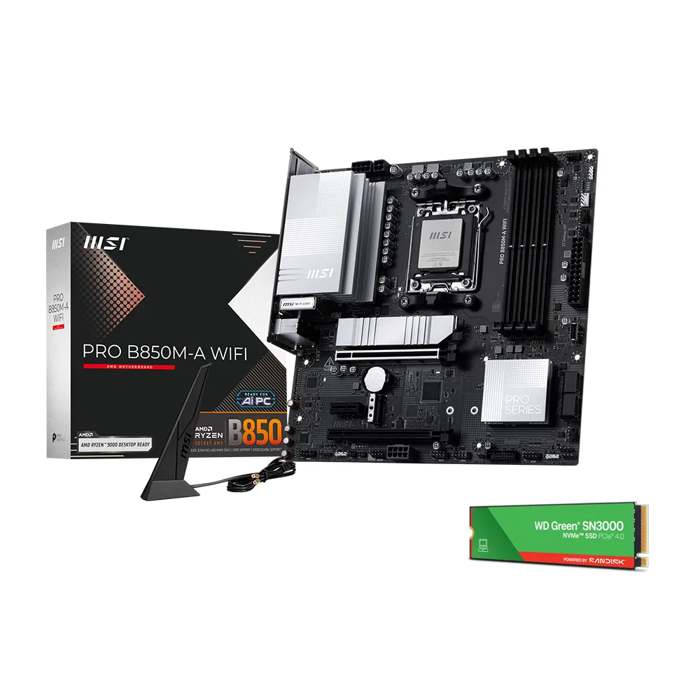 MSI MSI AMD B850 MATX 1TB KIT AMD motherboard — product photo