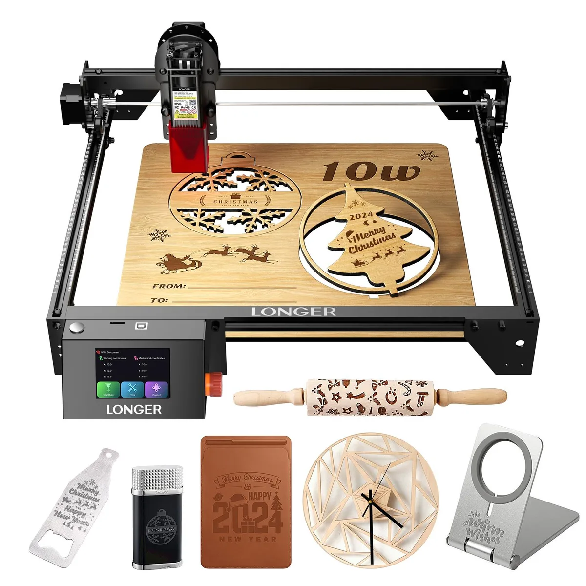 LONGER LONGER Ray5 10W Upgraded laser engraver 400×400mm 3.5" touchscreen — ภาพสินค้า