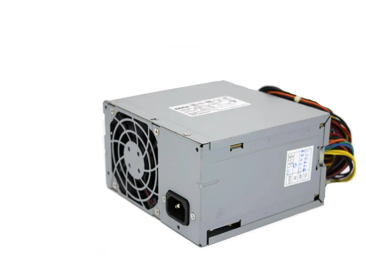 Silver rectangular ATX server power supply with single fan and multiple connectors