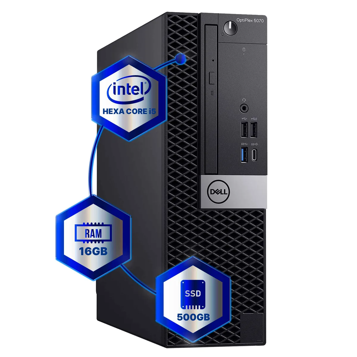 DELL DELL OptiPlex 5070 Desktop PC i5-9500 16GB DDR4 500GB SSD Win 11 Pro — product photo