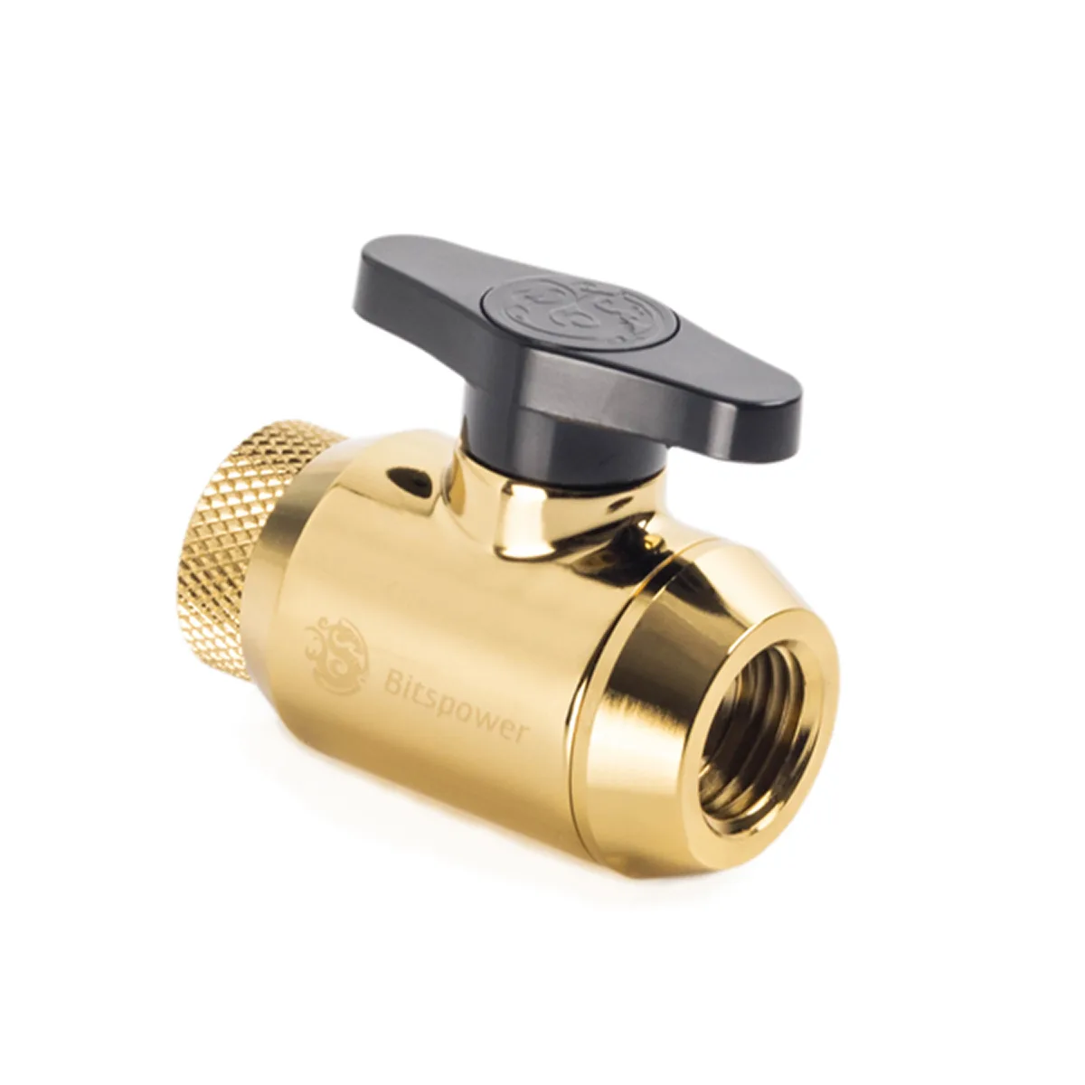 Bitspower Bitspower Mini Valve BP-MVVFRIGIG14-TBBK G1/4 10mm 360° rotary liquid cooler — Produktfoto