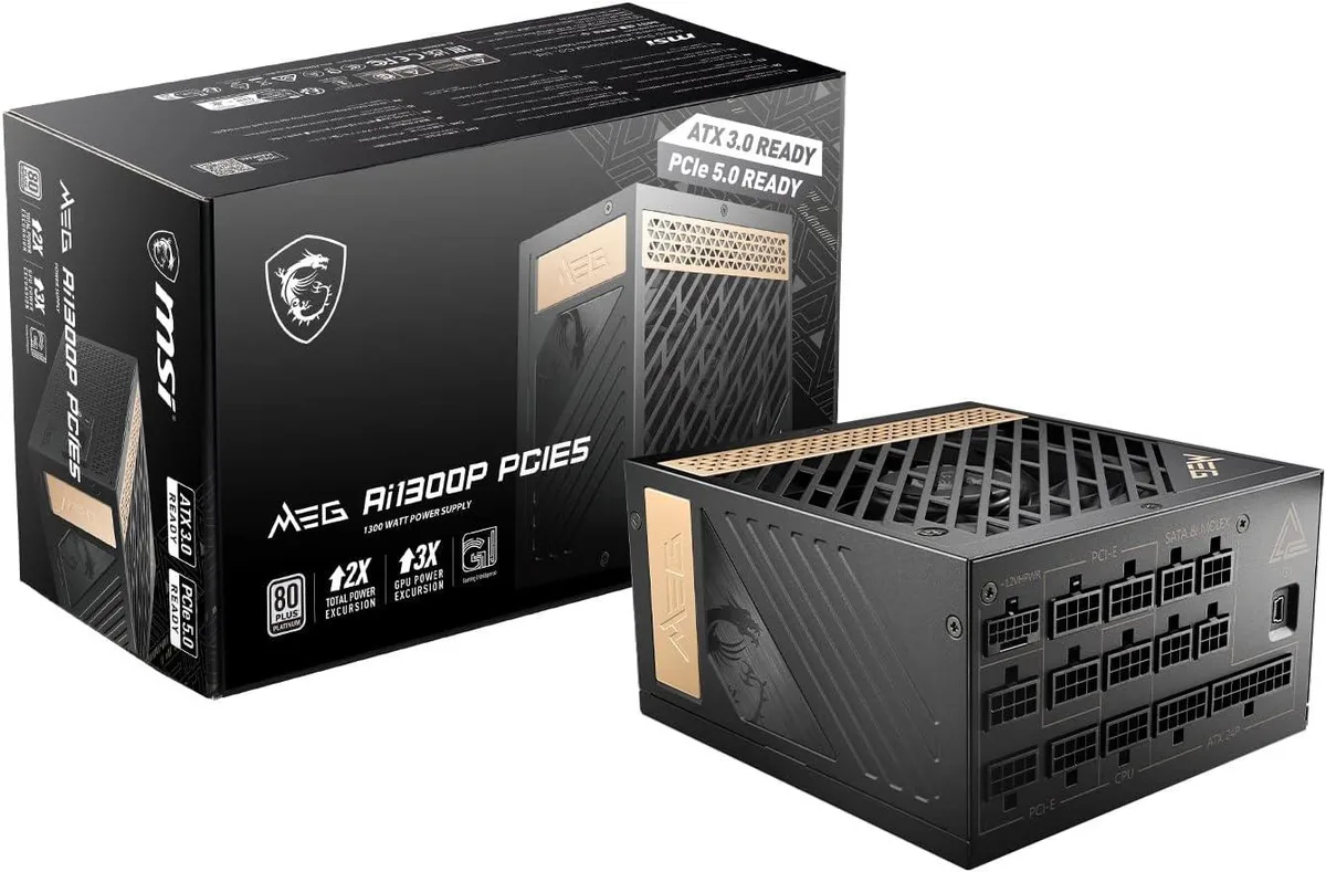MSI MSI MEG Ai1300P PCIE5 1300W ATX 3.0 power supply — photo du produit