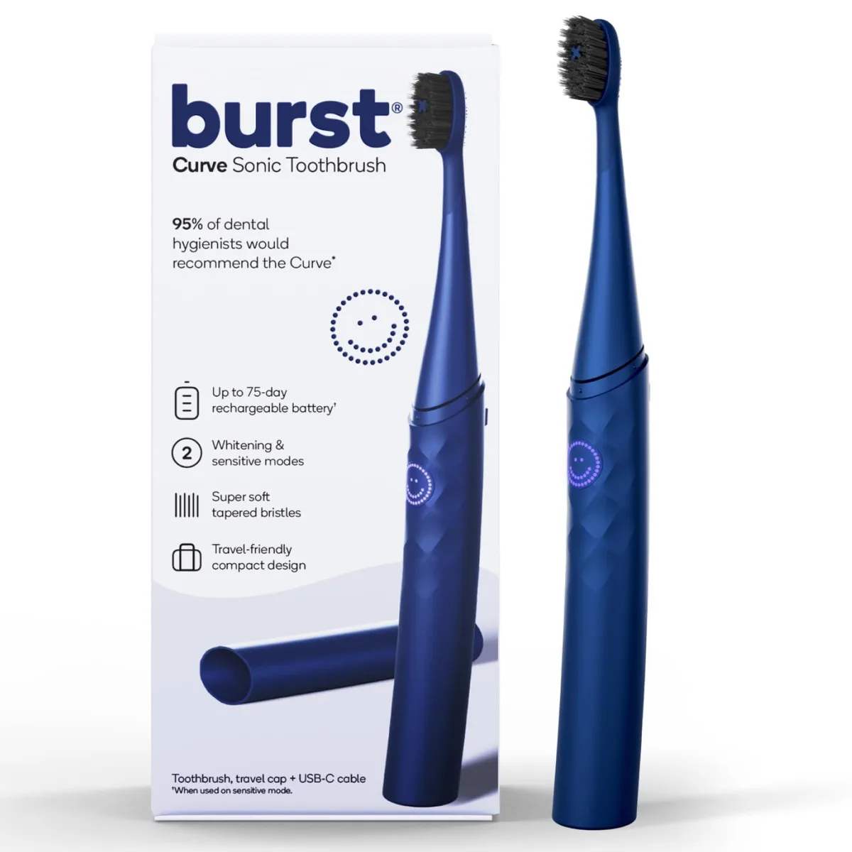  Burst Curve Sonic Electric Toothbrush Cobalt Blue — preces foto