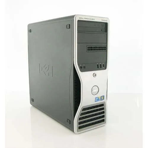 Tall black tower workstation with front DVD drive