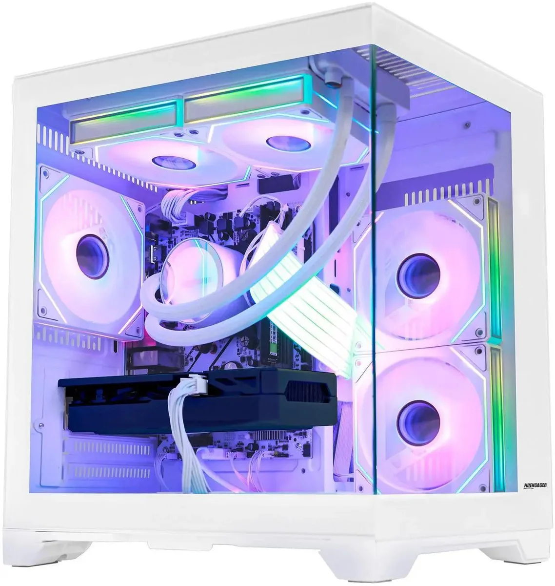 Hoengager Hoengager Gaming PC Ryzen 7 5700X RTX 5050 16GB DDR4 1TB White — product photo