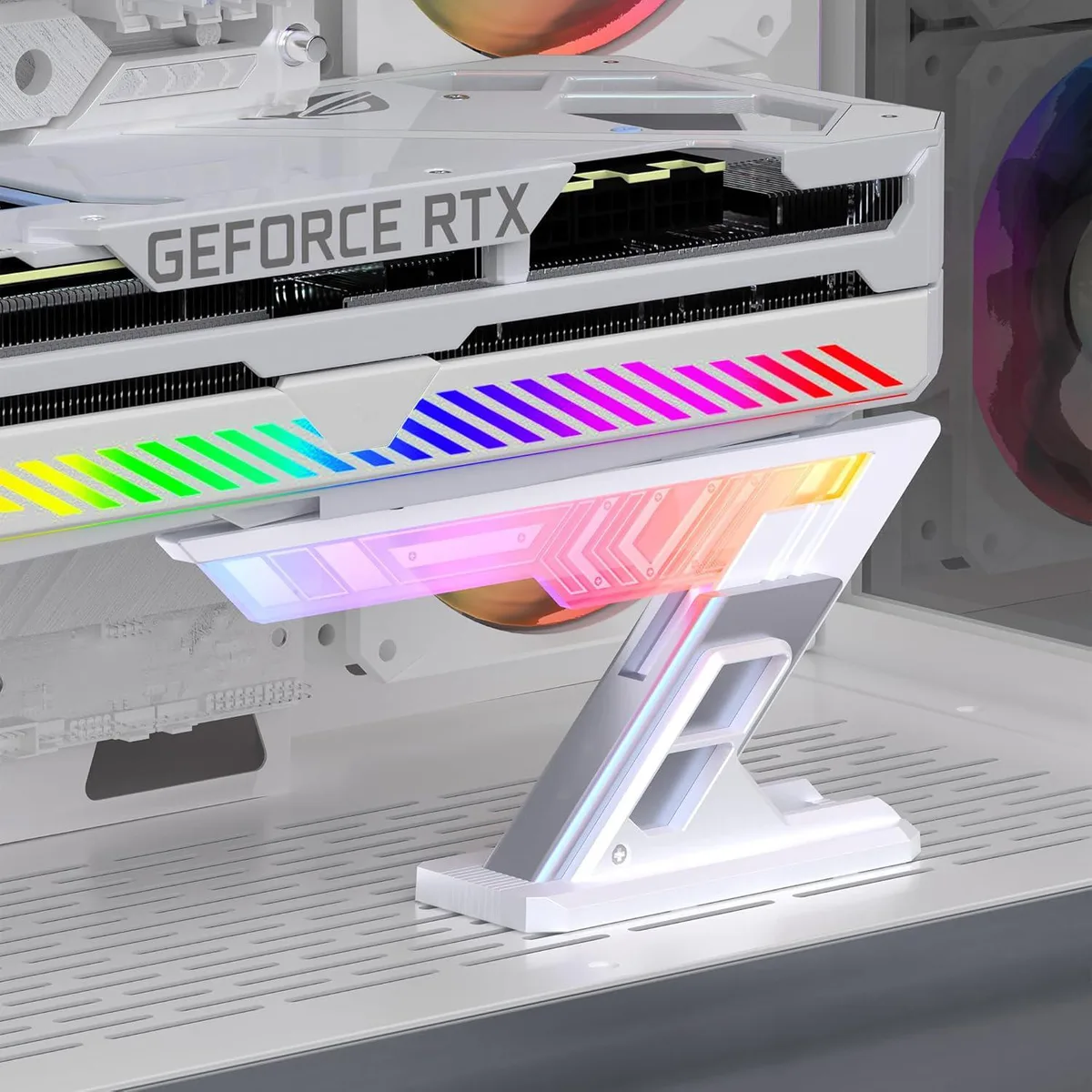 BFKK BFKK ARGB GPU Support Bracket White 75-125mm 16-color 5V 3pin — fotografie produktu
