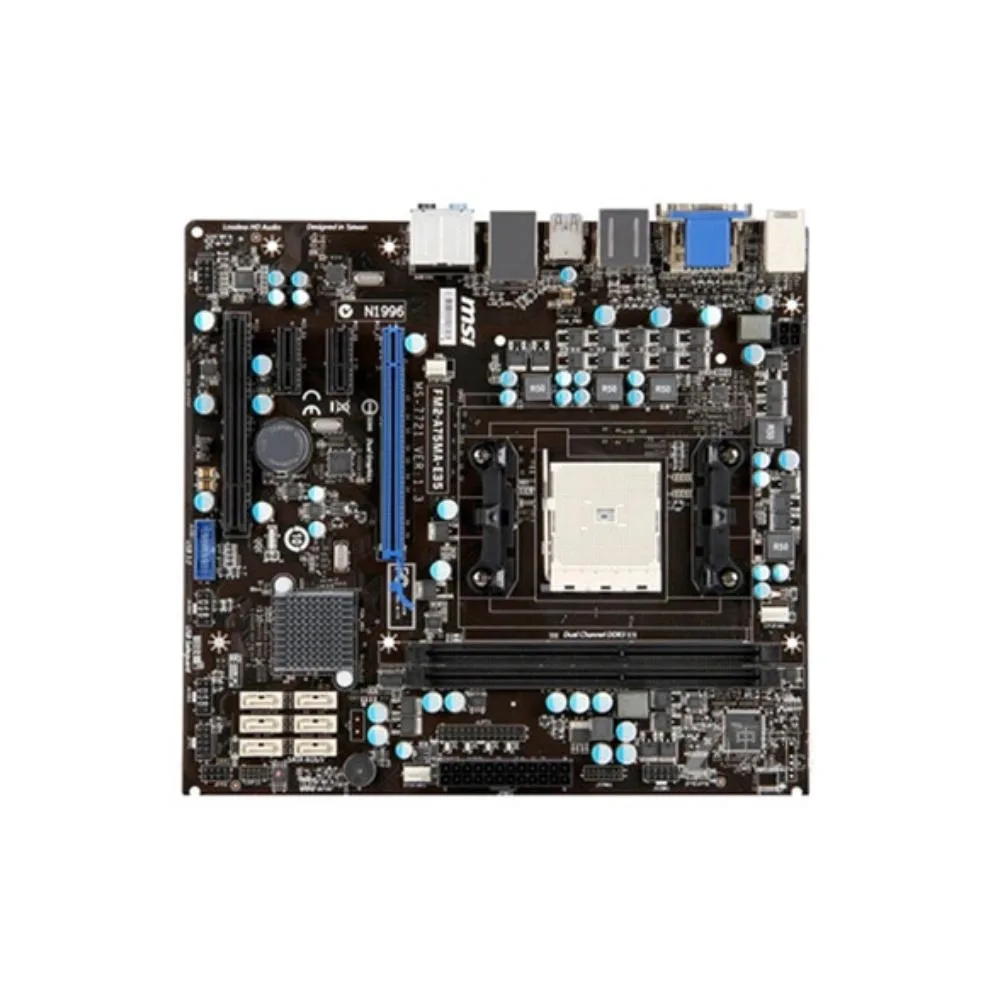 Green ATX motherboard with black sockets and silver heatsinks