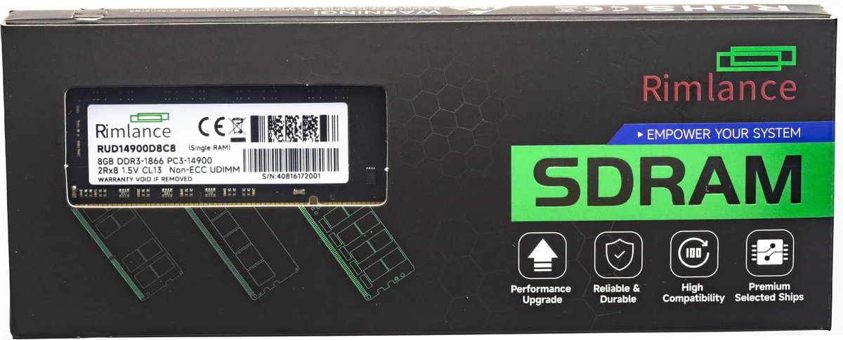 RIMLANCE RIMLANCE 8GB DDR3L 1866 CL13 1.35V desktop RAM — photo du produit