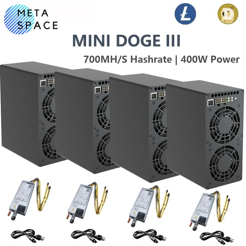 Compact gold mini miner with two fans and Ethernet port