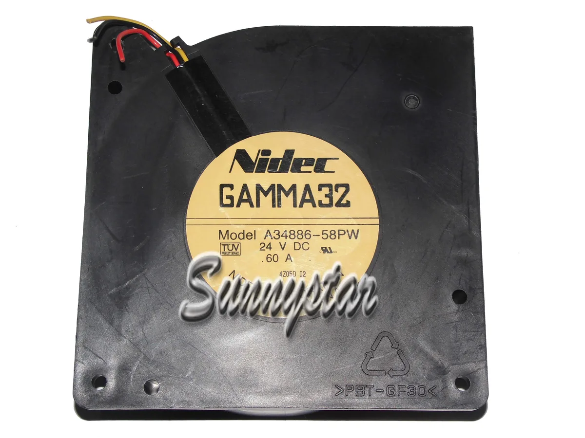 Black 120mm blower fan with three bare wires