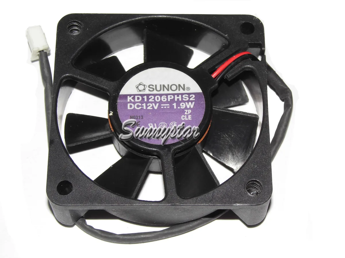 Black square 60mm CPU cooler fan with 2-pin connector