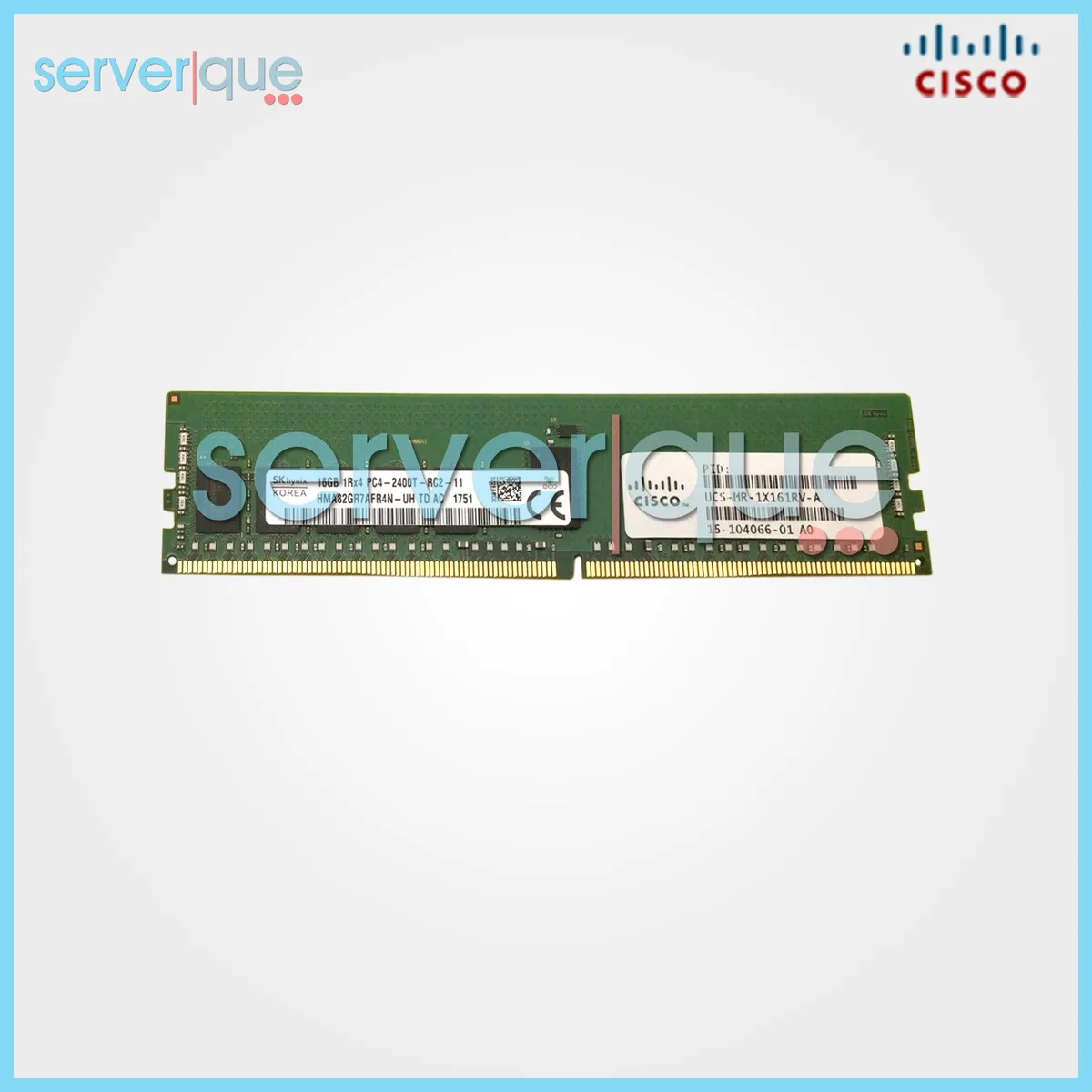 Cisco Sales Cisco Sales UCS-MR-1X161RV-A 16GB DDR4-2400MHz ECC Reg Single Rank server RAM — صورة المنتج