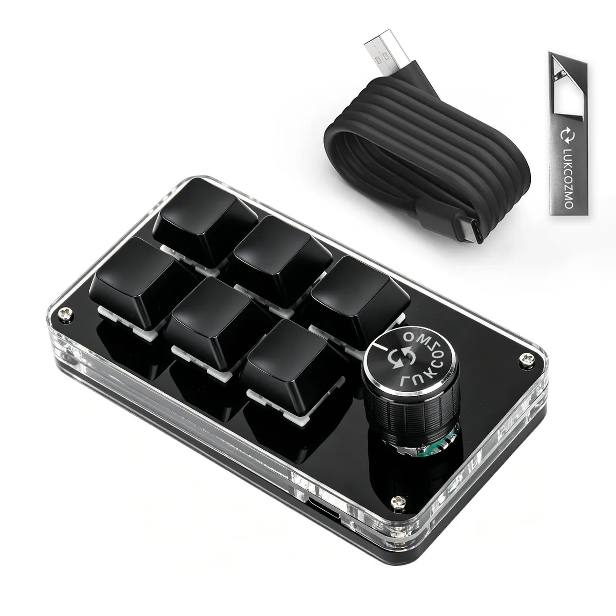 LUKCOZMO 6-Key Macro Pad Mechanical Gaming Keyboard Black — 商品写真