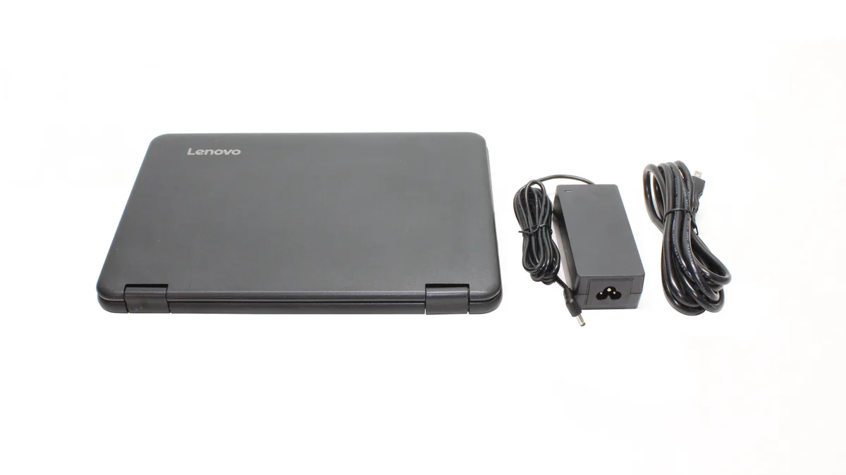 Compact 11.6 inch laptop with matte dark chassis and touchscreen display
