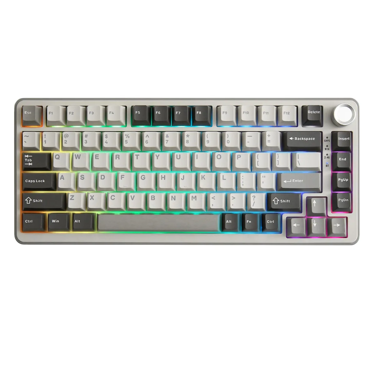 YUNZII YUNZII B75 PRO 75% Gasket Wireless Mechanical Gaming Keyboard Grey Milk V2 Switch — photo du produit