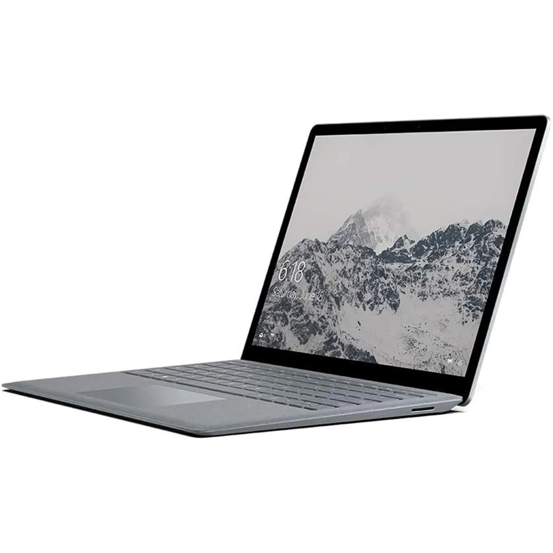 Platinum aluminium laptop with 13.5 inch touchscreen display