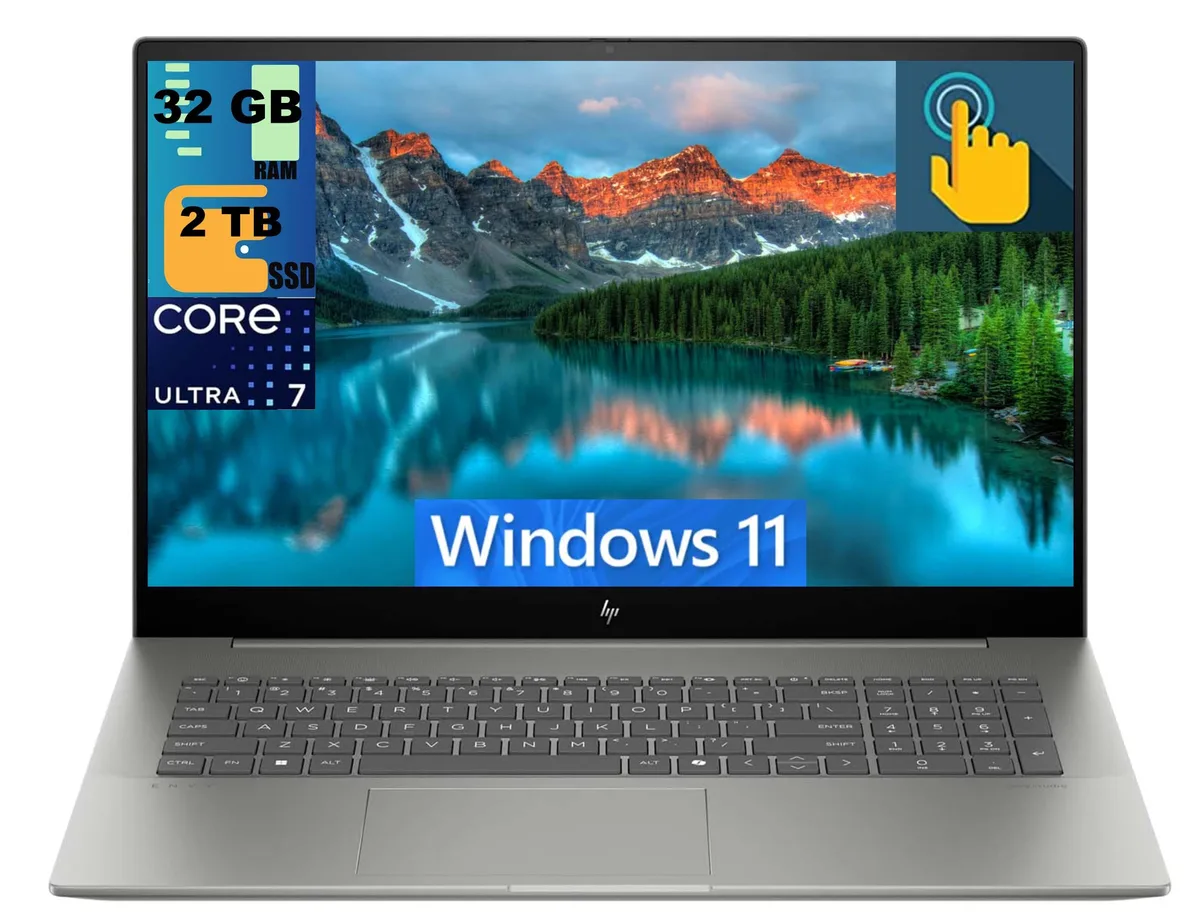 HP HP Envy 15 laptop 17.3" FHD touchscreen Core Ultra 7 155H 32GB DDR4 2TB PCIe SSD Arc Wi-Fi 7 — product photo