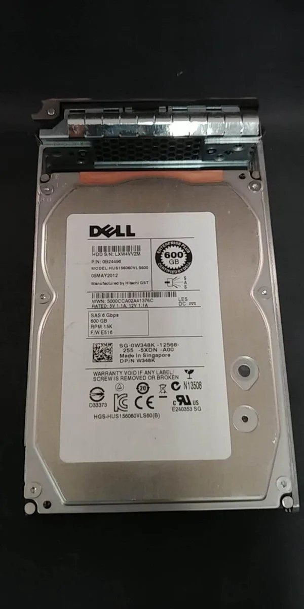 DELL DELL W348K 600GB 3.5" SAS 15000RPM with F238F tray — 商品写真