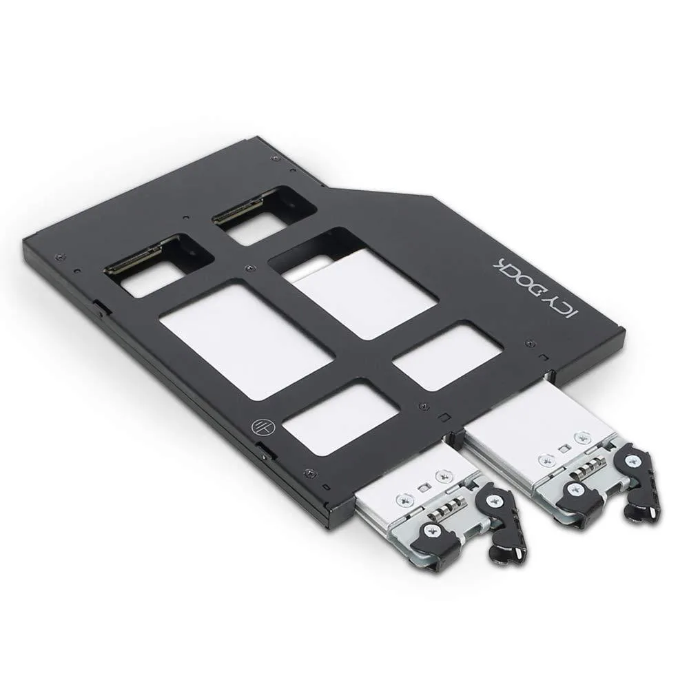 LORDWORLD LORDWORLD ToughArmor MB852M2PO-B 2×M.2 NVMe PCIe 4.0 9.5mm ODD Bay Adapter — product photo