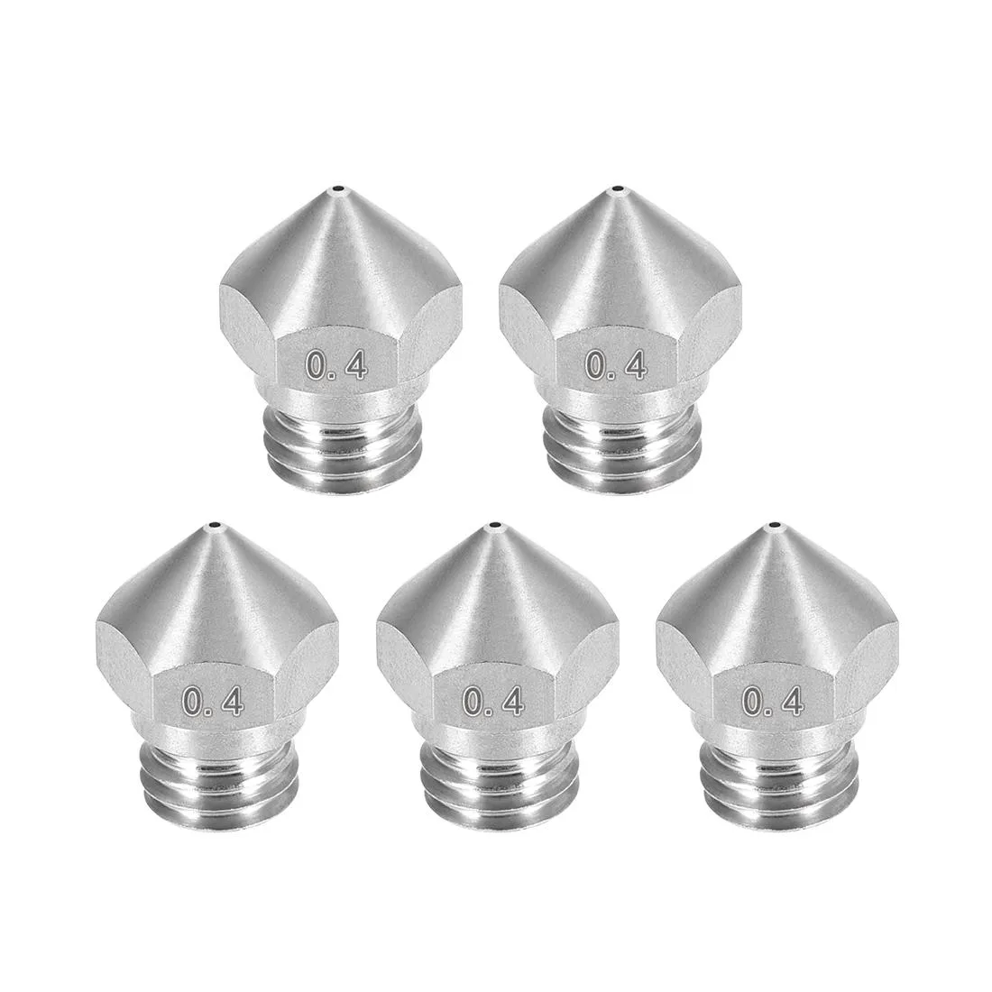 Unique-Bargains Unique-Bargains 0.4mm MK10 Stainless Steel Nozzle 5pcs 3D Printers Accessories — Produktfoto