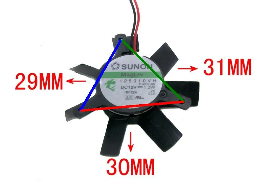 OEM Industries OEM Industries SUNON 5010 125010VH 11.MS.CT.GN 12V 1.3W 2-Wire CPU Cooler — photo du produit