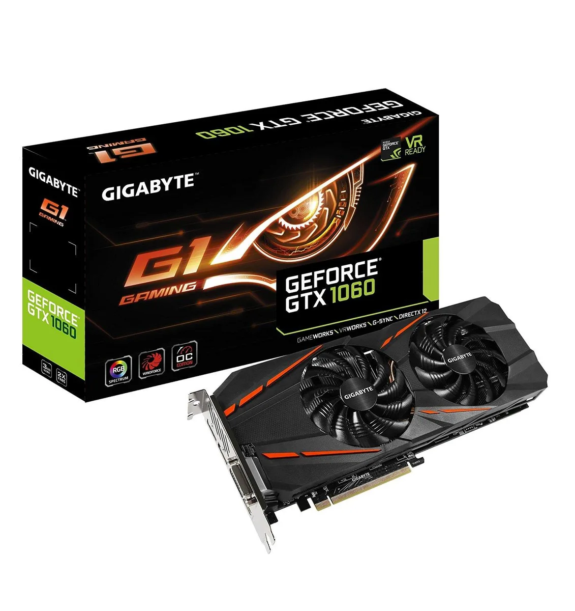 GIGABYTE GIGABYTE GV-N1060G1GAMING-3GD GTX 1060 3GB GDDR5 graphics card — product photo