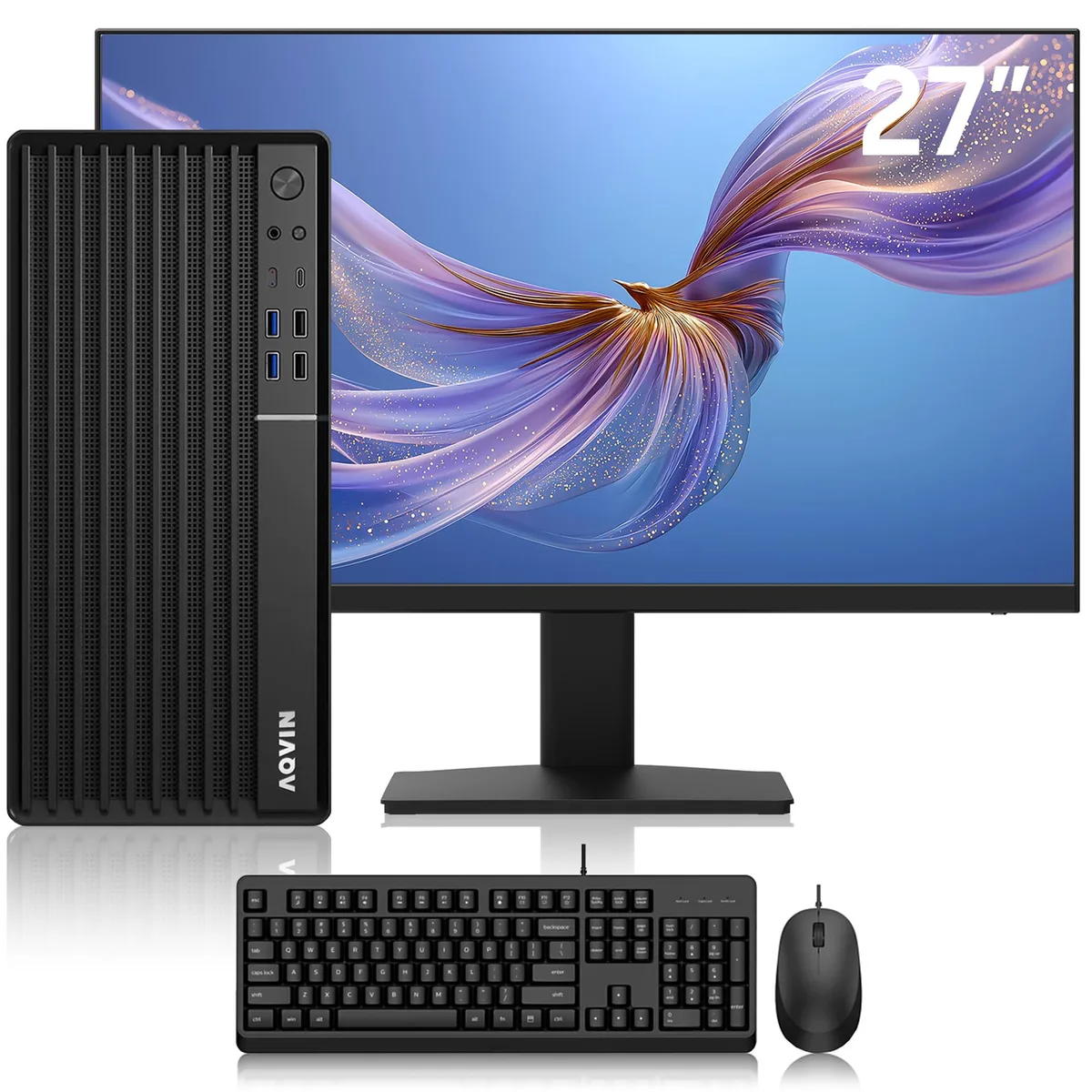 AQVIN AQVIN MTX70 Business Desktop i5-8400 16GB 512GB NVMe 27" Monitor — produktbild