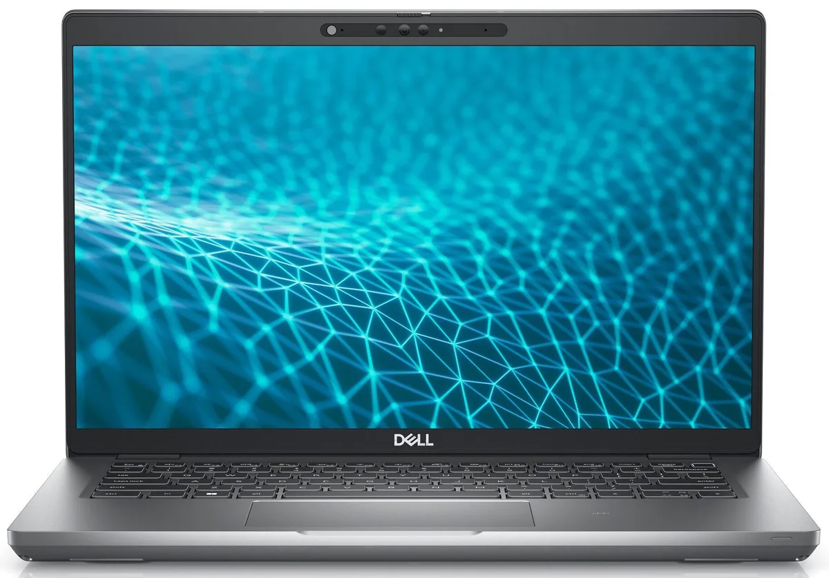 Silver Dell Latitude 5431 14 inch laptop closed on a plain background
